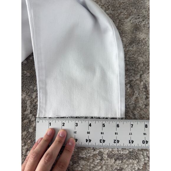 Seven7 Size 8 Breezy Crop Stretch Straight Leg Jeans White Button Zip Pocket - Picture 7 of 12